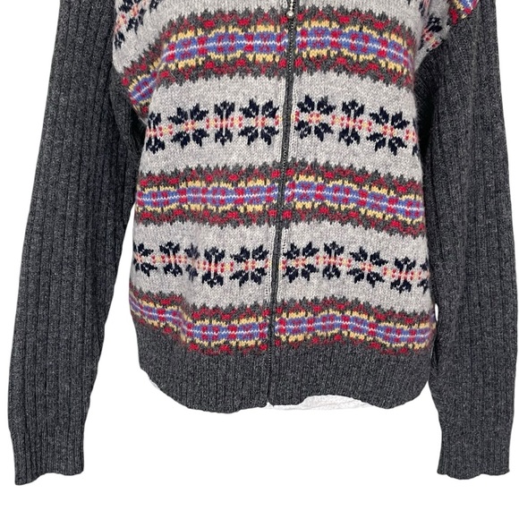 Vintage Northern Reflections Fair Isle Wool Full Zip Cardigan Women’s Size L - Picture 3 of 8